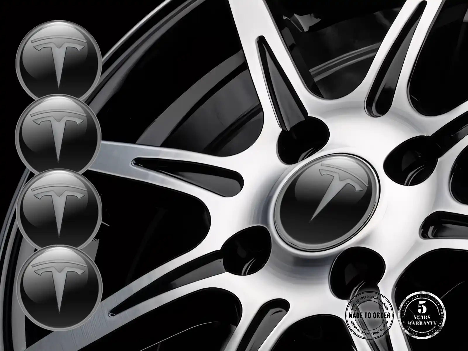 Tesla Wheel Badge Edition Resin Domed Labels